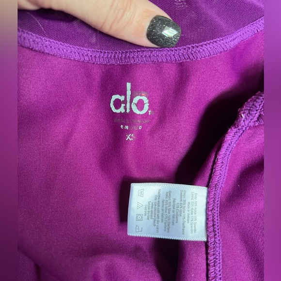 ALO Yoga Sheer Racerback Purple Tank Top EUC - Picture 8 of 8